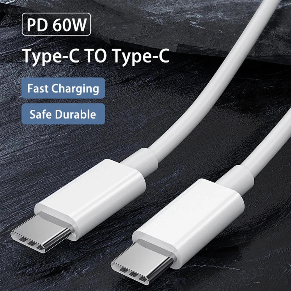 Original USB C Cable to USB C 60W Fast Charging Charger